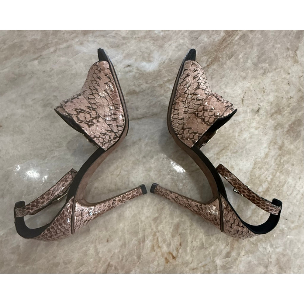Derek Lam Beige Peach Python Print Heels Size 9, … - image 5